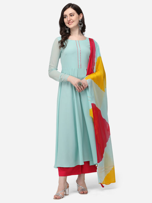 Sky Blue Kurti and Dupatta IP2434/1BLU - 2 Piece