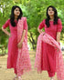 Pink Zig Zag Printed Kurti, Pant and Dupatta IP2432 - 3 Piece