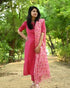 Pink Zig Zag Printed Kurti, Pant and Dupatta IP2432 - 3 Piece