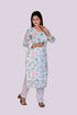 White Color Multi Color Flower Print Kurti, Pant and Dupatta IP2418 - 3 Piece