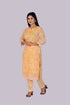 Yellow Cotton Flower Printed Kurti, Pant and Dupatta IP2419 - 3 Piece