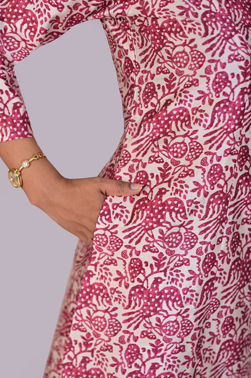 Dark Maroon Printed Kurti IP2404 - 1 Piece