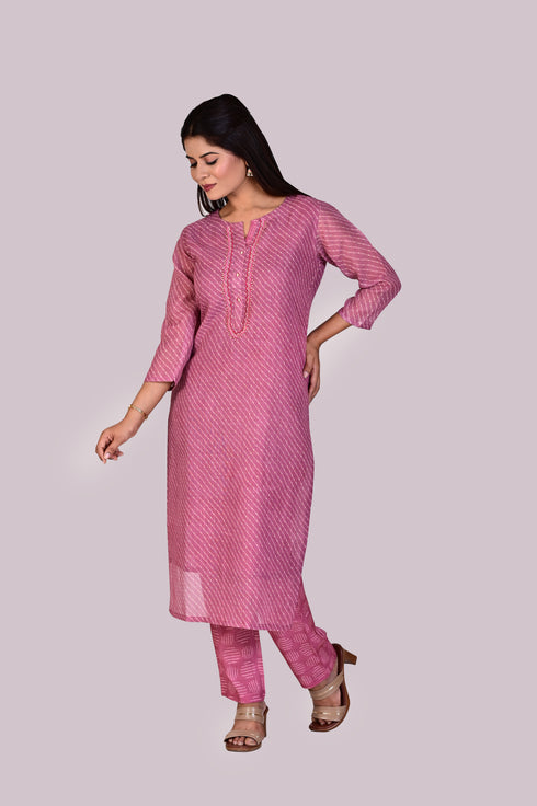 Wine Kurti, Pant and Dupatta IP2421 - 3 Piece