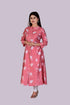 Peach Pink Flower Print Kurti IP2407 - 1 Piece