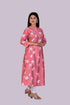 Peach Pink Flower Print Kurti IP2407 - 1 Piece