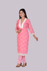 Pink Net Work Kurti, Pant and Dupatta IP2412 - 3 Piece