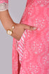 Pink Net Work Kurti, Pant and Dupatta IP2412 - 3 Piece