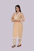 Yellow Net Work Kurti, Pant and Dupatta IP2413 - 3 Piece