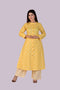 Yellow Printed Kurti and Pant IP2409/2YEL - 2 Piece