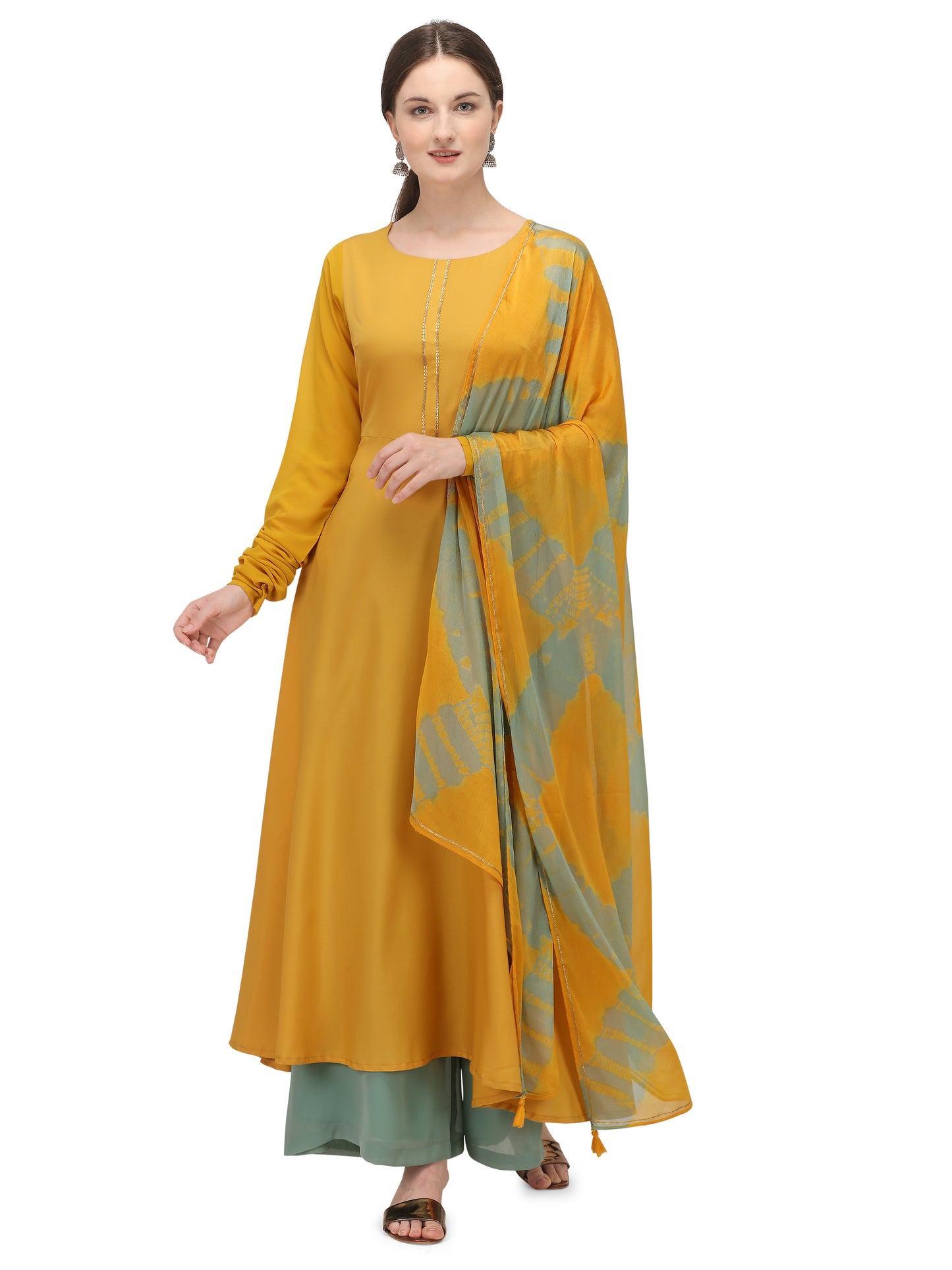 Mustard Yellow Kurti and Dupatta IP2434/2MUS - 2 Piece